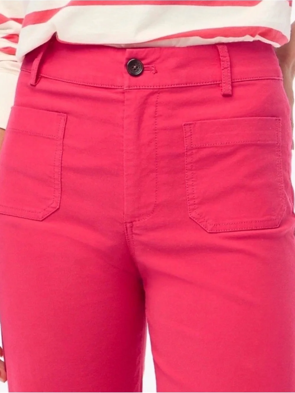 J.Crew Women’s Lizzie Wide Leg High Rise Linen Blend Jeans/Pants Hot Pink Sz 25